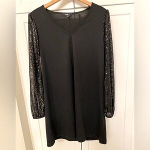 Angels Black Sequin Midi Dress